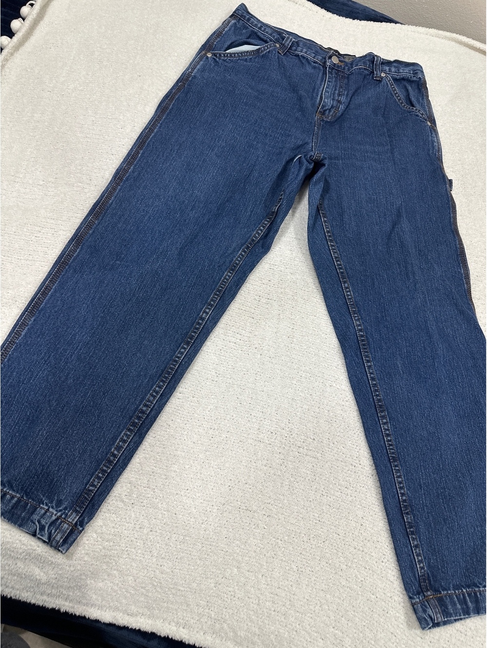 Sonoma Dark Blue Straight Leg Denim Jeans with Elastic Hem